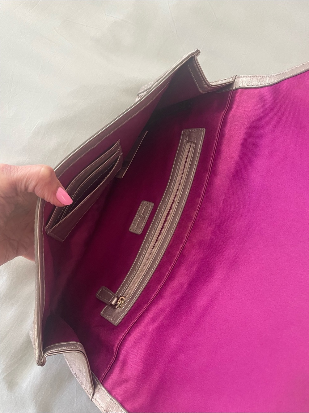 Cole Haan Silver izzie Woven Leather Clutch - Picture 3 of 9